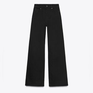 Zara Black High Rise Wide Leg Trouser Jean